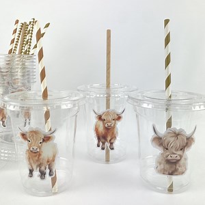 Highland Cow Party Cups - Cow Party Supplies, Highland Cow Baby Shower, Farm Birthday Decorations, Cow Treat Cups, Barnyard Party Decor - Etsy