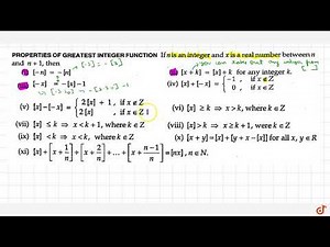 Greatest integer function and properties