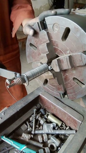 Light duty..Tractor spring making on machine Lathe#shortvideo