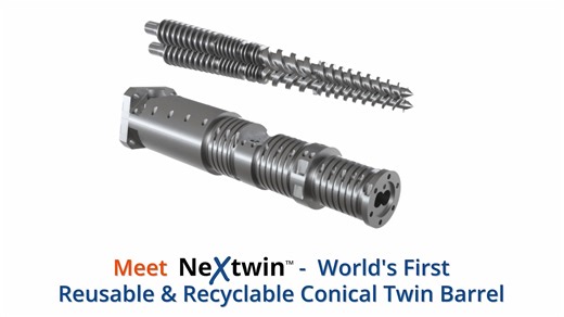 Engineered for durability. Designed for circularity. Built for long-term value. The Xaloy® NeXtwin™ Conical Barrel delivers exceptional wear resistance through its refurbishable and recyclable construction, giving processors a more sustainable and cost-efficient solution for PVC and CPVC applications. Key benefits include: • Extend barrel life through refurbishment • Reduce capital spending over time • Minimize waste with a reusable and recyclable design • Proven tungsten carbide wear protection