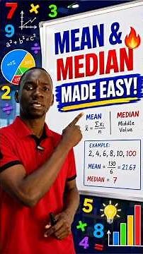 Mean vs Median Explained Simply | How to Calculate Mean and Median Fast #shortfeeds #shorts #maths