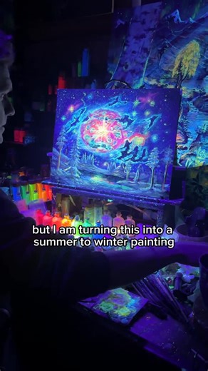 Joachim Ingulstad on Instagram: "My Exploding Star Nebula is now also a seasonal change painting ✨ - #oilpainting #art #landscapepainting #artwork - What"