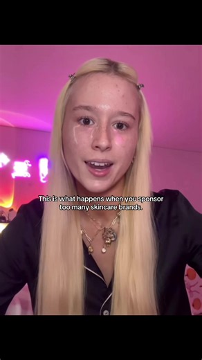 putting too much shit on her face.#samara#sponsoring#skincare#brands#trending