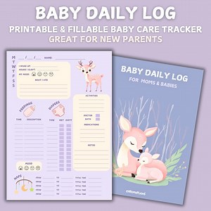 Baby Daily Log Printable & Digital | Newborn Tracker   Mom Wellness Log | Daily Feeding, Diaper, Nap Schedule | New Mom Essential - Etsy
