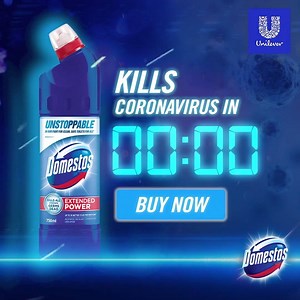 9.8K views · 41 reactions | Pour and leave Domestos around your toilet rim to prevent viruses from spreading. Dometos**is proven to kill Coronavirus* in 60 seconds. *SARS-CoV-2 **NaOCL (Sodium Hypochlorite) at 0.5%. Learn more: bit.ly/2Z0vTwS | Domestos | Facebook