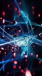 Glowing neon lines tunnel, 3d rendering.