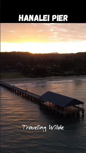 Hanalei Pier Sunrise DRONE FOOTAGE - Hanalei Bay, Kauai #hanaleibay