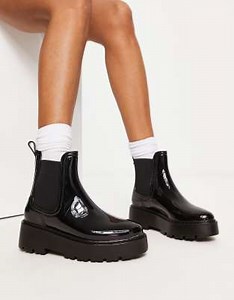 ASOS DESIGN – Czarne kalosze-sztyblety na grubej podeszwie | ASOS