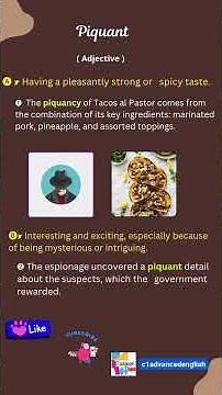 Shorts: Vocabulary 28: Piquant (Adjective ) #adjective #english #englishvocabulary