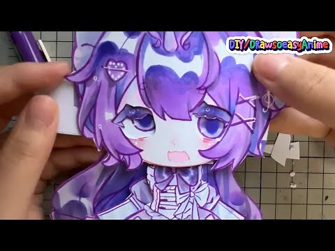 HOW TO MAKE PAPER DOLL GACHA MOVABLE (VIDEO NOT FAST FORWARD, REAL TIME, TUTORIAL, ASMR) | DIY