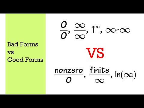 calculus 1, indeterminate bad limit forms vs good limit forms