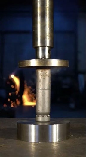 "Industrial Hydraulic Press vs Gas Cylinder – Epic Explosion!