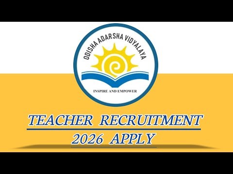 Odisha Adarsha Vidhyalaya Recruitment 2026 || Application Start's Check Link 👇|| Salary 30000+ Info