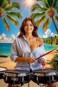 AI Lady Drummer 🥁 Rhythm, Power & Passion | Music Performance Aesthetic