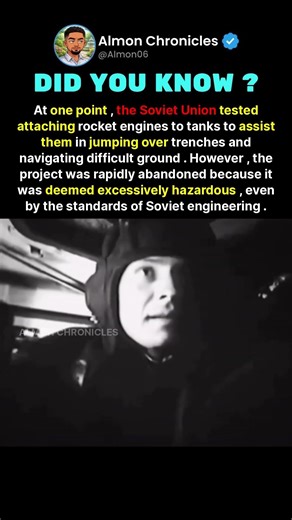 At one point, the Soviet Union tested attaching rocket engines to tanks to assis...