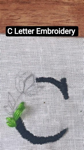 Easy Letter Embroidery ❣️#shorts