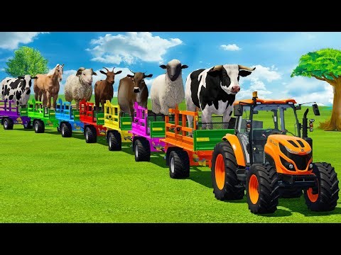LOAD SHEEPS, COWS, BULLS, GOATS, HORSES, RAMS & TRANSPORT WITH MAHINDRA TRACTOR - FS22
