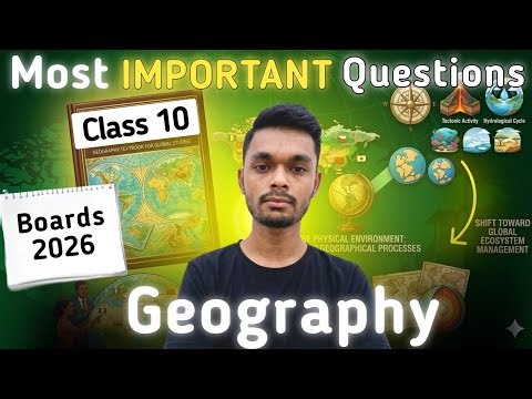Geography Important Questions 2026 |Class 10 Board Exam Preparation #sst #sstclass10th #geography