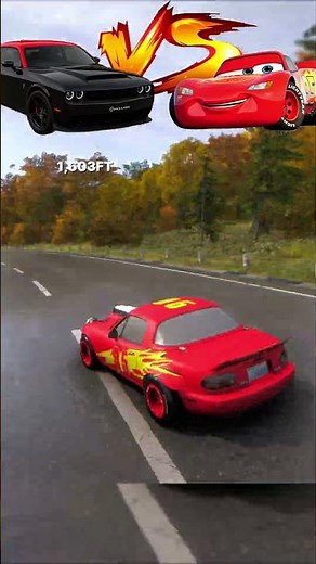 🔥 Dodge SRT Hellcat vs Lightning McQueen⚡🏁#viral #trending #fh6#caredit#gaming#carlovers#pixarcars
