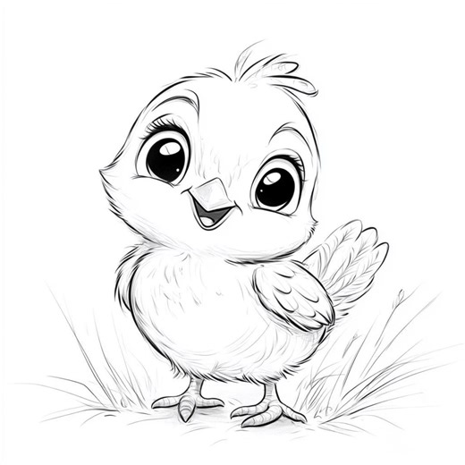 Baby Chick Coloring Page: Printable Farm Animal Art (PDF) - Etsy