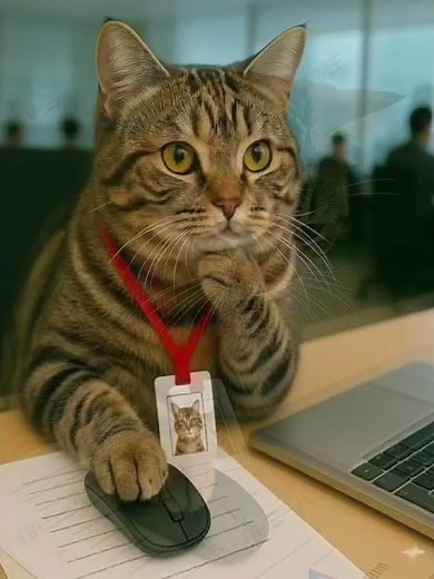 Cat Goes to Work! Kitty's Office Life#CatAtWork#CuteEmployee#MyCoworkerIsACat
