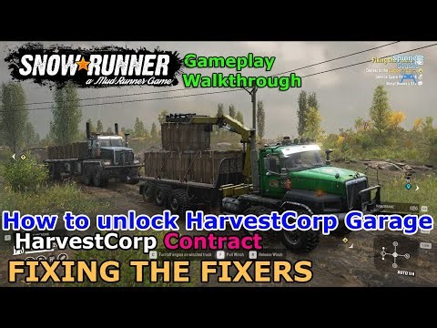 SnowRunner How to Access HarvestCorp Garage | SnowRunner - Fixing the Fixers | Heartlands Phase 8