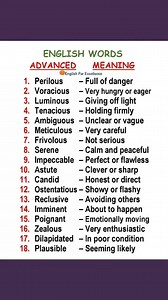 275K views · 1.9K reactions | Advanced words and meanings. #english #englishtips #englishlanguage #Learning #Englishspeaking #englishlearning | English Par Excellence | Facebook