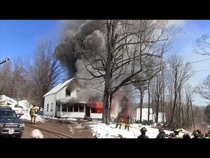 Controlled burn - Lyndeborough, NH - complete house burning at 3x speed
