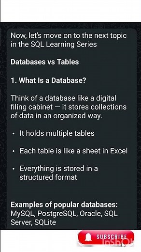 Explain what is Database and Table #database #table #viral #trending