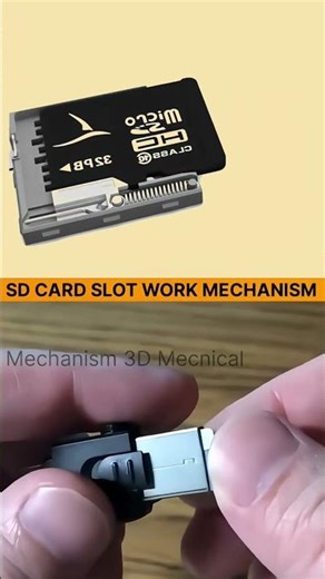 SD card slot 💾 working ⚙️ mechanicalc #automobile #3dprinting #3danimation #engineering