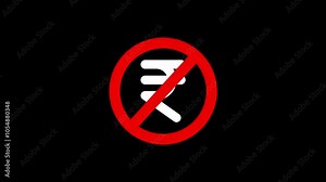 No money prohibition sign. No indian currency or money. No pay rupee.