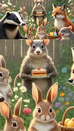 Whimsical Easter Garden Party with Adorable Animals #cute #woodlandambience