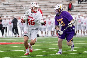 www.lax.com - In the latest chapter of one of the best rivalries in New York Collegiate lacrosse, the Cornell Big Red men’s lacrosse team hosted the Albany Great Danes at Schoellkopf Field in Ithaca, NY. (Photo Credit - Patrick Shanahan/Cornell Athletics) | lax.com
