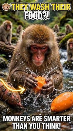 How Monkeys Wash Their Food 🐵 | The Amazing Intelligence of Japanese Macaques