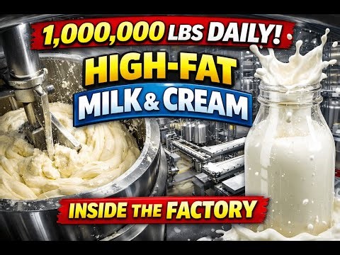 Inside the 1,000,000 LB Dairy Factory – High-Fat Milk & Cream Factory Process | Factory Work Inside