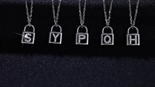 Sterling Silver Lock Letter Necklace