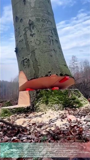 Perfect Precision! Tree Cutting with Full Safety Gear cutting trees (PPE)