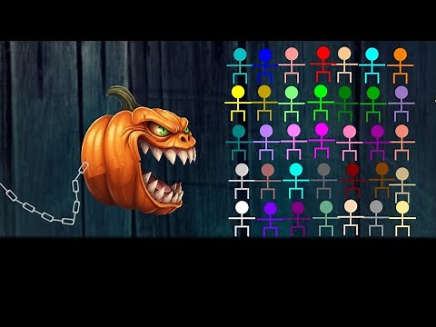 🎃 The SCARIEST Stickman Race! | Escape the GIANT Pumpkin Monster in Algodoo