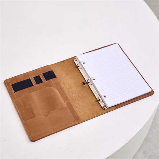 Leather Binder With Monogram, Engraved Ring Binder, Refillable Binder Notebook, Custom Binder Cover, Leather Work Binder, Binder Planner - Etsy