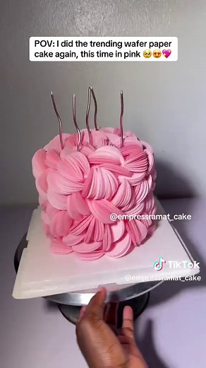 Pink Wafer Paper Cake Design Tutorial — Luxury Surprise Cake