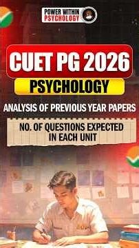 CUET PG Psychology Preparation 2026 | Syllabus, Expected MCQs & Strategy | Power Within Psychology