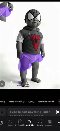 Spider baby costume change #picwizai #spiderman #aibaby #custom #edit