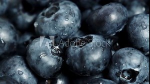 Closeup blackberry fruits blueberries as food background. Concept for healthy eating and nutrition. 4K ProRes HQ codec