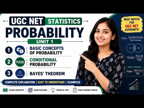 UGC NET Statistics Unit 1 Basic Probability, Conditional Probability&Bayes’ Theorem Full explanation