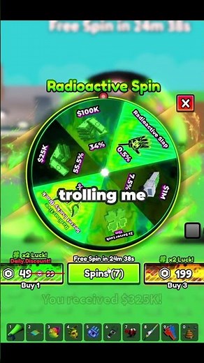 I bought 10 radio active spins #roblox #stealthebrainrot