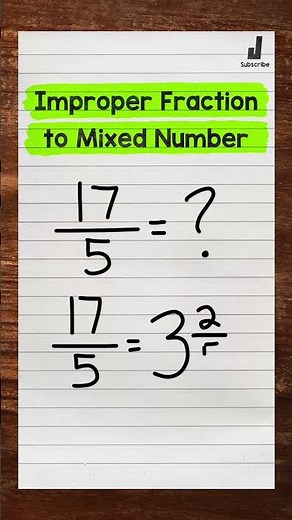 Improper Fractions to Mixed Numbers | Math with Mr. J #Shorts