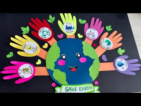 🌍 Easy creative Save Earth Poster Making | Easy Environment Day Project/ school project