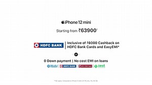 Powerfully packed. iPhone 12 Mini is now available at your nearest Apple Authorised Resellers. Get ₹6000 cashback on HDFC Bank Cards and Easy EMI*. To know more, visit – https://www.indiaistore.com/iphone-12-mini *T&C Apply | IndiaiStore