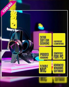 Zebronics Zeb-Blitz USB Over Ear Gaming Headphone with Dolby Atmos,RGB LED,Windows Software,Simul...