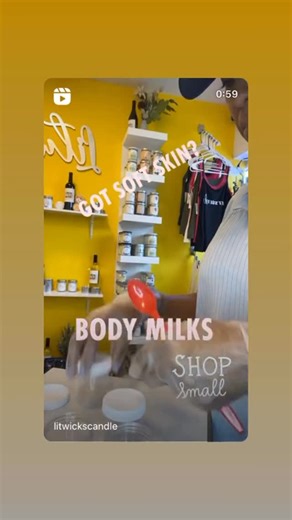 Litwickscandle™️ & More 🕯 on Instagram: "✨ Try one of our body scrubs to leave your skin feeling smooth, exfoliated, and silky ✨ Wrap your skin in our body milk to keep your body moisturized, soft and smooth ✨ Light our candles to melt away the stress of the day and take you on a whirlwind of fantastic memories. ✨ Indulge in our body butters, soaps, and lip balms for the ultimate self-care experience. ✨ Fill your space with love and tranquility with our incense. Your oasis of relaxation is just